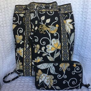 Vera Bradley Drawstring Bag and Wallet Set